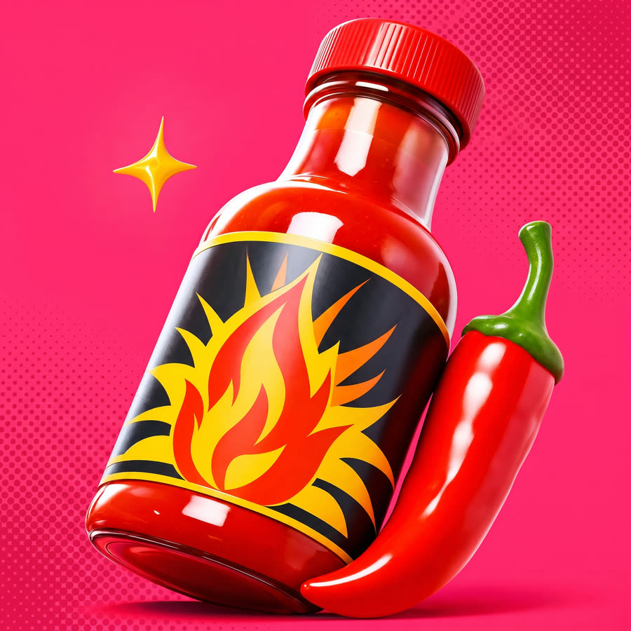 ZingPop Flame hot sauce bottle